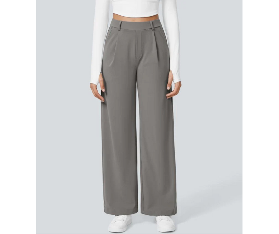 ROMASTRA - Pantalone Elastico Elegante a Vita Alta