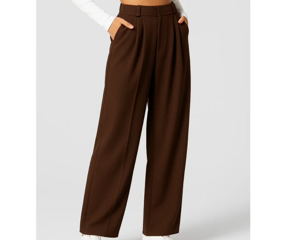 ROMASTRA - Pantalone Elastico Elegante a Vita Alta