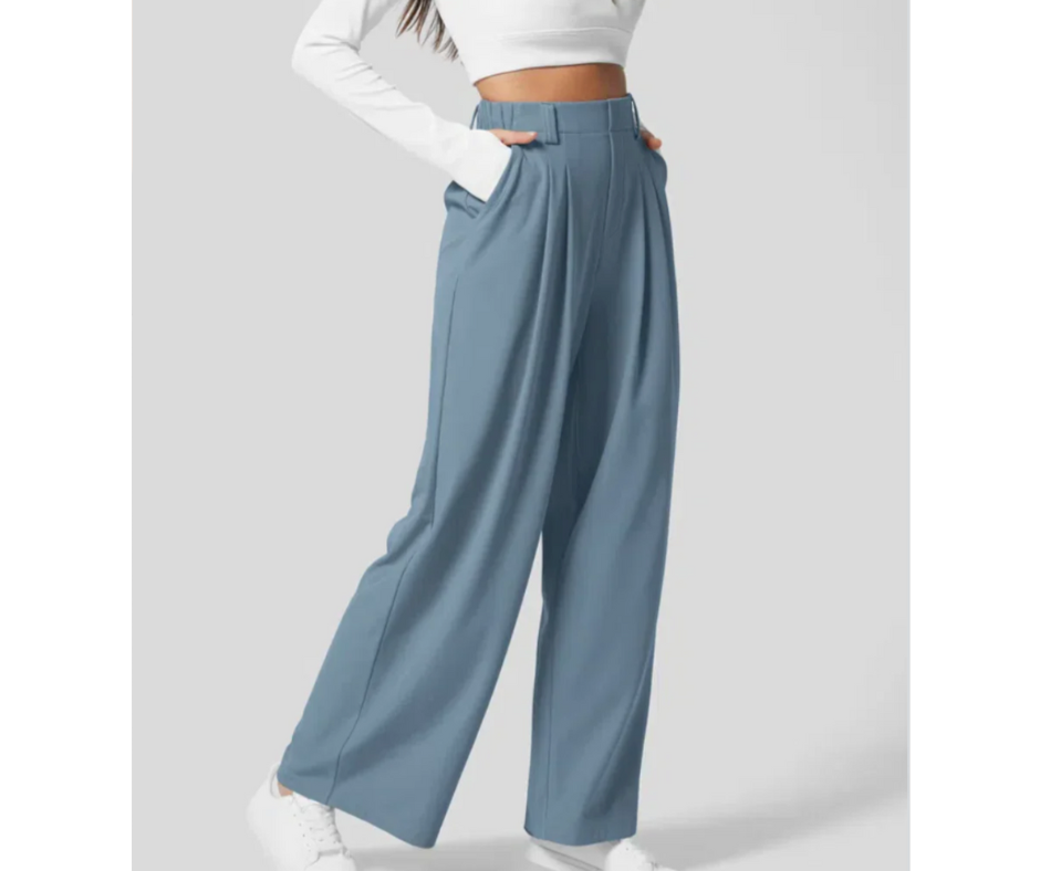 ROMASTRA - Pantalone Elastico Elegante a Vita Alta