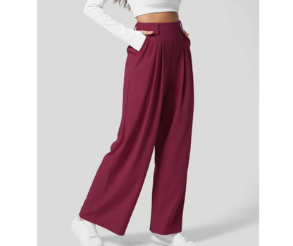 ROMASTRA - Pantalone Elastico Elegante a Vita Alta