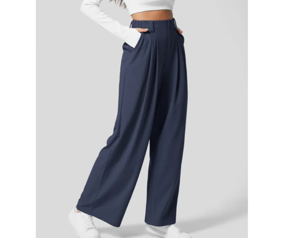ROMASTRA - Pantalone Elastico Elegante a Vita Alta
